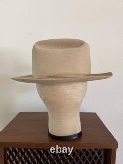 1950s Stetson 3x BEAVER LAST DROP 7 1/4 Raw Edge Western Dress Hat Fedora Vtg