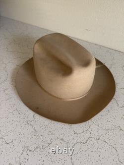 1950s Stetson 3x BEAVER LAST DROP 7 1/4 Raw Edge Western Dress Hat Fedora Vtg