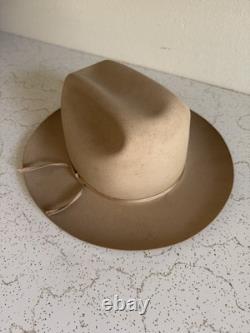1950s Stetson 3x BEAVER LAST DROP 7 1/4 Raw Edge Western Dress Hat Fedora Vtg