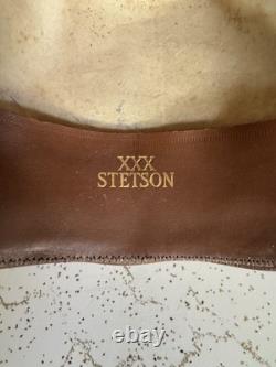 1950s Stetson 3x BEAVER LAST DROP 7 1/4 Raw Edge Western Dress Hat Fedora Vtg