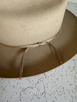1950s Stetson 3x BEAVER LAST DROP 7 1/4 Raw Edge Western Dress Hat Fedora Vtg