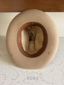 1950s Stetson 3x BEAVER LAST DROP 7 1/4 Raw Edge Western Dress Hat Fedora Vtg
