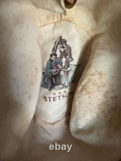 1950s Stetson 3x BEAVER LAST DROP 7 1/4 Raw Edge Western Dress Hat Fedora Vtg
