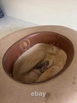 1950s Stetson 3x BEAVER LAST DROP 7 1/4 Raw Edge Western Dress Hat Fedora Vtg