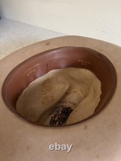 1950s Stetson 3x BEAVER LAST DROP 7 1/4 Raw Edge Western Dress Hat Fedora Vtg