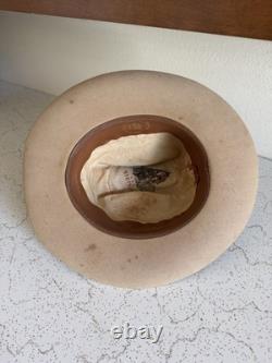 1950s Stetson 3x BEAVER LAST DROP 7 1/4 Raw Edge Western Dress Hat Fedora Vtg