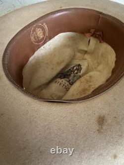 1950s Stetson 3x BEAVER LAST DROP 7 1/4 Raw Edge Western Dress Hat Fedora Vtg