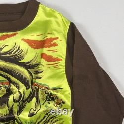 1950s Welgrume Day Glo Horse Satin Knit Shirt Youth Long Sleeve Western