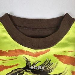 1950s Welgrume Day Glo Horse Satin Knit Shirt Youth Long Sleeve Western