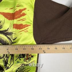 1950s Welgrume Day Glo Horse Satin Knit Shirt Youth Long Sleeve Western