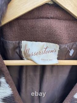 1950s wassersteens Cowhide Wool Jacket Western Cowboy Vintage M/L Western 60s