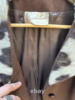 1950s wassersteens Cowhide Wool Jacket Western Cowboy Vintage M/L Western 60s