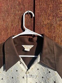 1960s Laced Two Tone Camp Collar Shirt