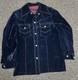 1960s True Vintage Suede Button Up Jacket Navy Rare Western Large Rockabilly