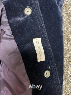 1960s True Vintage Suede Button Up Jacket Navy Rare Western Large Rockabilly