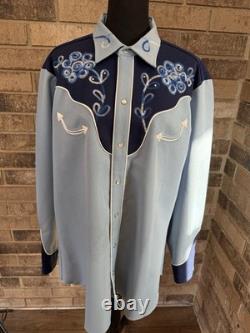 1960s Vintage H Bar C Califnornia Ranchwear Embroidered Western GABARDINE XL A83