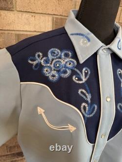 1960s Vintage H Bar C Califnornia Ranchwear Embroidered Western GABARDINE XL A83