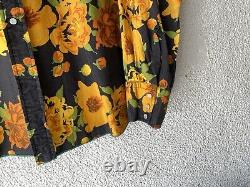 1960s vtg PENNEY's RANCHCRAFT blk FLORAL WESTERN SHIRT 16 1/2 M/L Cotton Ranch