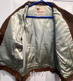 1970's Trucker Jacket LAKELAND Brown Suede Type III Western Pattern Size Lg 42