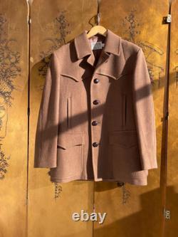 1970s Pendleton Wool Coat Western Brown Jacket Men's 42