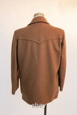 1970s Pendleton Wool Coat Western Brown Jacket Men's 42