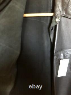 1990s Deadstock Mens Black Leather Western Shirt Size Large