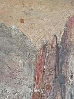 19th-20thC Antique Early American Plein Air Landscape Wildlife Stag Painting