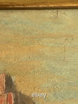 19th-20thC Antique Early American Plein Air Landscape Wildlife Stag Painting