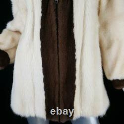 1kjohn Pavlislvintage Brown Ranch Off White Blonde Genuine Real Mink Fur Coat