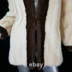 1kjohn Pavlislvintage Brown Ranch Off White Blonde Genuine Real Mink Fur Coat