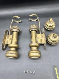 2 Antique Great Western Railway Brass Lamp Train Sconces NO GLASS READ