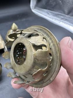 2 Antique Great Western Railway Brass Lamp Train Sconces NO GLASS READ