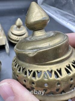 2 Antique Great Western Railway Brass Lamp Train Sconces NO GLASS READ
