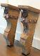 2 Large Rustic Lodge Western Mantle Iron Clavos CORBELS Decor 21.5 TALL