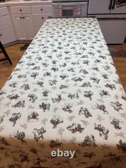 2 Vintage Cowboy Western Horse Twin Comforters & 2 Large Shams For 19x25 Pillows