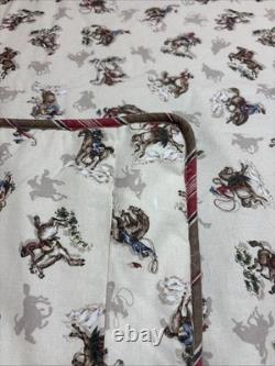 2 Vintage Cowboy Western Horse Twin Comforters & 2 Large Shams For 19x25 Pillows