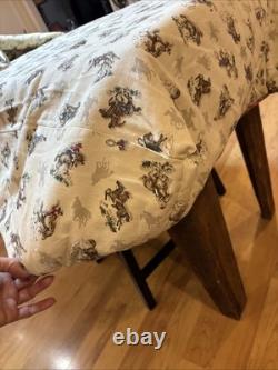 2 Vintage Cowboy Western Horse Twin Comforters & 2 Large Shams For 19x25 Pillows