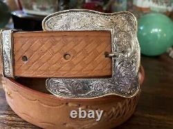 3.25 XL VOGT elk creek Sterling Silver 14K Belt Buckle 1.5-40-41