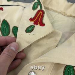 40's Chain Stitched Rockabilly Western Pearl Snap Shirt United Carr Size L