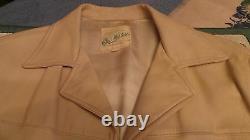 40's WESTERN JACKET LEATHER CREAM COLOR ACTUEL S. 42.44 M. IN USA VERY G. C