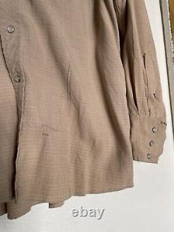 40s 50s Long Tail Gabardine WESTERN SHIRT Rodeo Snap Button Vintage VTG Size L
