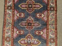 4x6 PINK BLUE HANDMADE WOOL RUG handwoven geometric soft new oushak heriz carpet