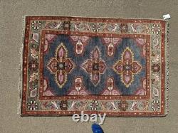 4x6 PINK BLUE HANDMADE WOOL RUG handwoven geometric soft new oushak heriz carpet
