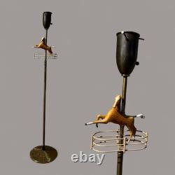 53in Rembrandt Lamps Floor solid brass jump horse antique lamp MCM western RARE