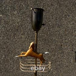 53in Rembrandt Lamps Floor solid brass jump horse antique lamp MCM western RARE