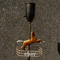 53in Rembrandt Lamps Floor solid brass jump horse antique lamp MCM western RARE