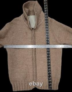 60's Cowichan Western Horse C&C Zip Lined 3lb Wool Sweater Jacket Shacket L