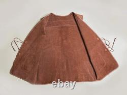 60s Tooled Leather Vest Large-XL Vintage Brown Western Beaded Conchos Gilet