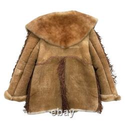 70's Arturo Arocha Mealys Pitic Shearling Native American Western Jacket Coat, L
