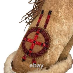 70's Arturo Arocha Mealys Pitic Shearling Native American Western Jacket Coat, L